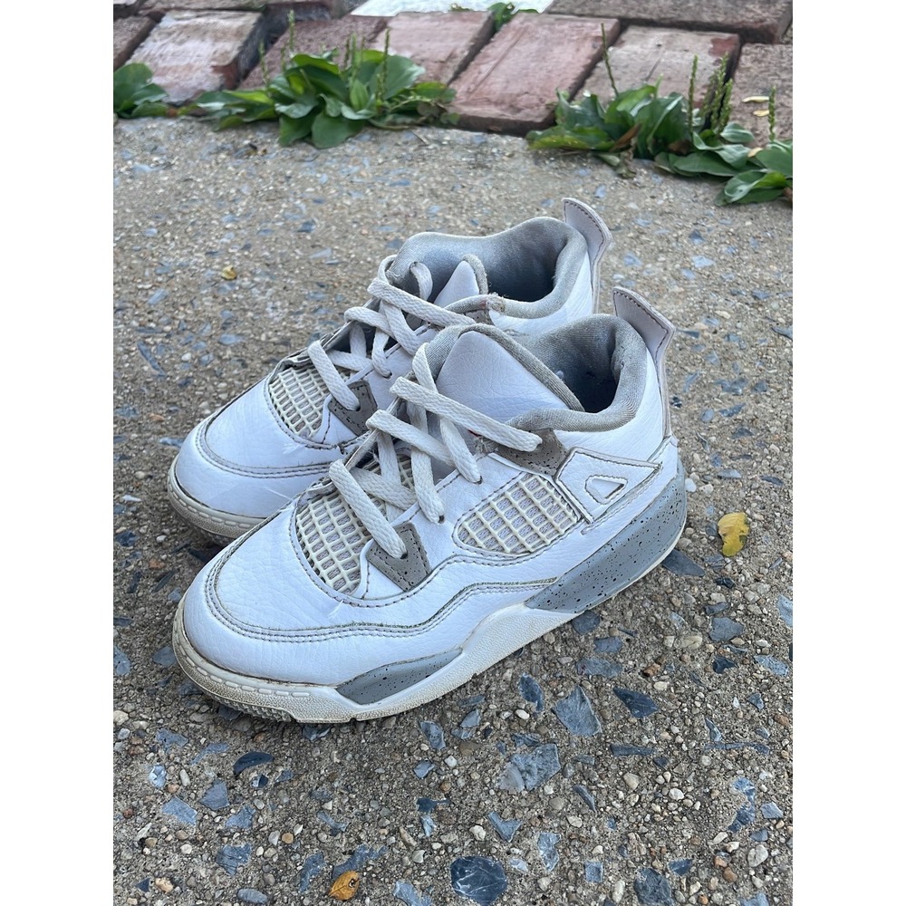 Jordan 4 Retro White Oreo Toddler Sneakers White Tech Grey BQ7670-100